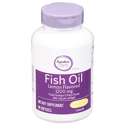 Signature Care Fish Oil 1200mg Lemon Flavor Softgel - 90 CT - Image 3