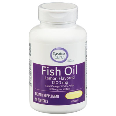 Signature Care Fish Oil 1200mg Lemon Flavor Softgel - 90 CT