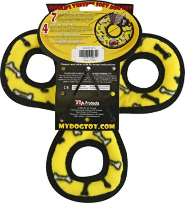 Tuffy Dog Toy 3 Way Tug Yellow - EA - Image 4