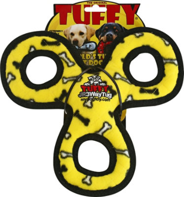 Tuffy Dog Toy 3 Way Tug Yellow - EA - Image 2