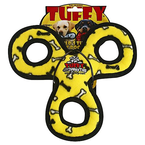 Tuffy Dog Toy 3 Way Tug Yellow - EA