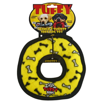 Tuffy Dog Toy Ring Yellow Medium - EA - Image 3