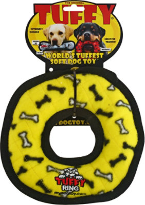 Tuffy Dog Toy Ring Yellow Medium - EA - Image 2