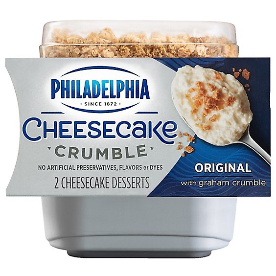 Philadelphia Cheesecake Crumble Original Cheesecake Desserts with Graham Crumble Pack - 2 Count