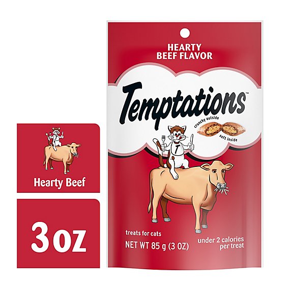 Temptations Classic Cruchy and Soft Hearty Beef Cat Treats - 3 Oz