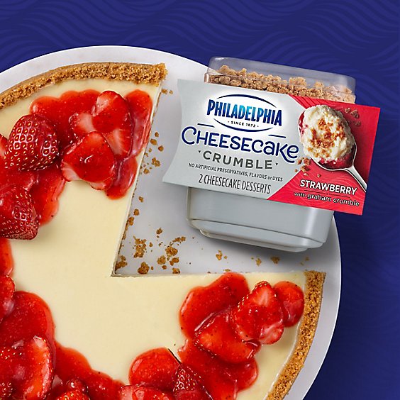 Philadelphia Cheesecake Crumble Strawberry Cheesecake Desserts with Graham Crumble Pack - 2 Count
