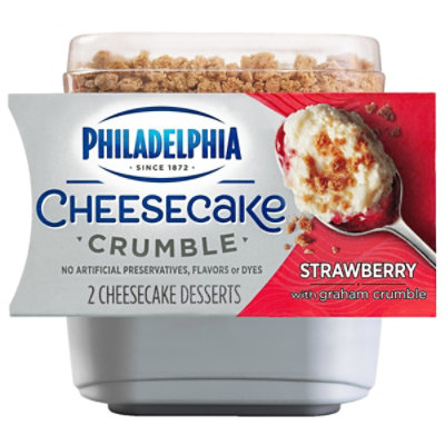 Philadelphia Cheesecake Crumble Strawberry Cheesecake Desserts with Graham Crumble Pack - 2 Count