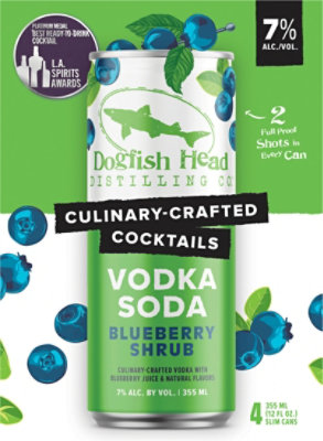 Dogfish Head Blueberry Shub Vodka Soda In Cans - 4-12 FZ - Image 2