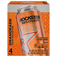 Rockstar Recovery Energy Drink Orange Can 4 Pack - 64 FZ - Image 3