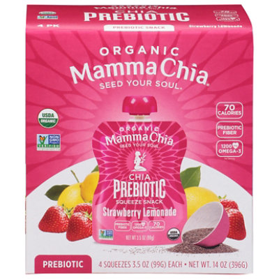 Mamma Chia Strawberry Lemonade Squeeze - 4-3.5 OZ