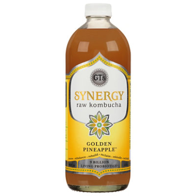 GTs Synergy Golden Pineapple Kombucha - 48 Fl. Oz. - Image 2