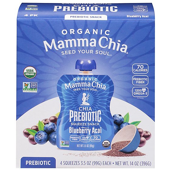 Mamma Chia Blueberry Acai Squeeze - 4-3.5 OZ