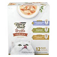 Purina Fancy Feasts Broths Cream Cat Food Variety Pack - 12-1.4 OZ - Image 1