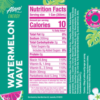 Alani Nu Watermelon Wave Energy Drink - 12 Fl. Oz. - Image 2