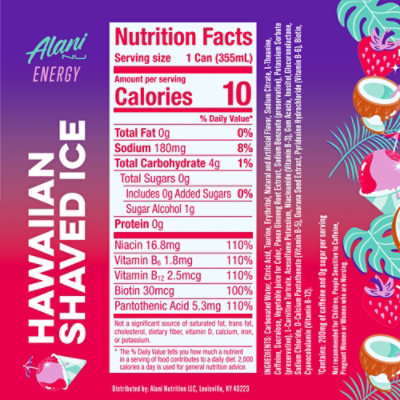 Alani Nu Hawaiian Shaved Ice Energy Drink - 12 Fl. Oz. - Image 2