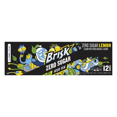 Brisk Zero Sugar Iced Tea Lemon Flavor 12 Fl Oz 12 Count Can
