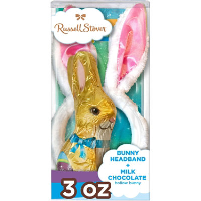 RUSSELL STOVER Easter Bunny Headband with Milk Chocolate Easter Bunny - 3 Oz - Image 1