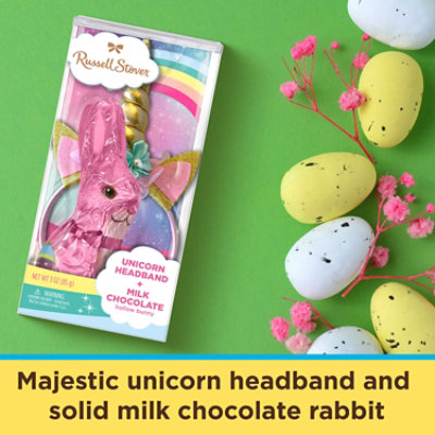 RUSSELL STOVER Easter Unicorn Headband with Milk Chocolate Easter Bunny - 3 Oz - Image 4