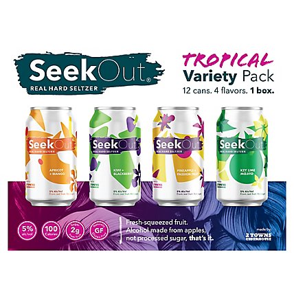 SeekOut Hard Seltzer Tropical Variety Pack In Cans - 12-12 Fl. Oz. - Image 3