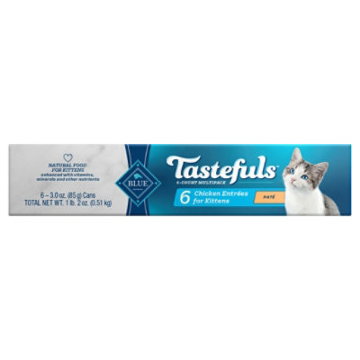 Blue Tastefuls Natural Kitten Pate Chicken Entree Wet Cat Food Multi Pack Cans - 6-3 Oz - Image 3