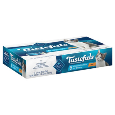 Blue Tastefuls Natural Kitten Pate Chicken Entree Wet Cat Food Multi Pack Cans - 6-3 Oz - Image 1