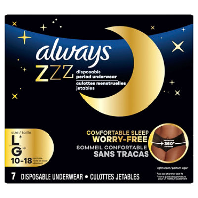 Always Zzz Period Underwear Disposable 360 Degree Coverage Large / Extra Large - 7 Count - Image 8