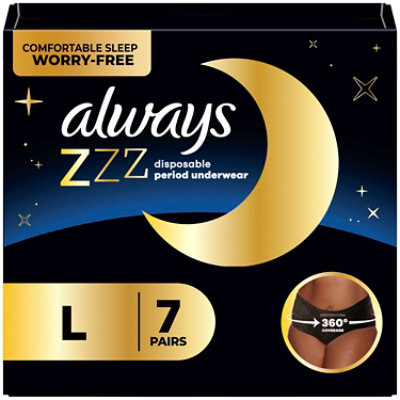 Always Zzz Period Underwear Disposable 360 Degree Coverage Large / Extra Large - 7 Count - Image 1