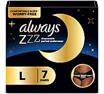 Always Zzz Period Underwear Disposable 360 Degree Coverage Large / Extra Large - 7 Count