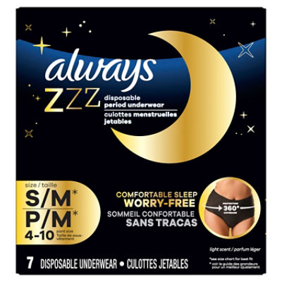 Always Zzz Period Underwear Disposable 360 Degree Coverage Small / Medium - 7 Count - Image 8