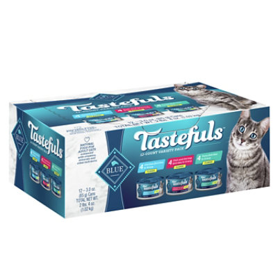 Blue Buffalo Tastefuls Flaked Wet Cat Food Cans Variety Pack - 12-3 Oz - Image 1