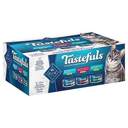 Blue Tastefuls Natural Flaked Wet Cat Food Variety Pack - 12-3 Oz - Image 1