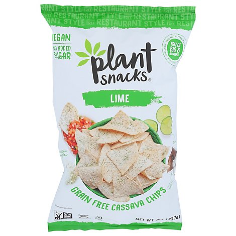 Plant Snacks Chips Lime - 8 Oz