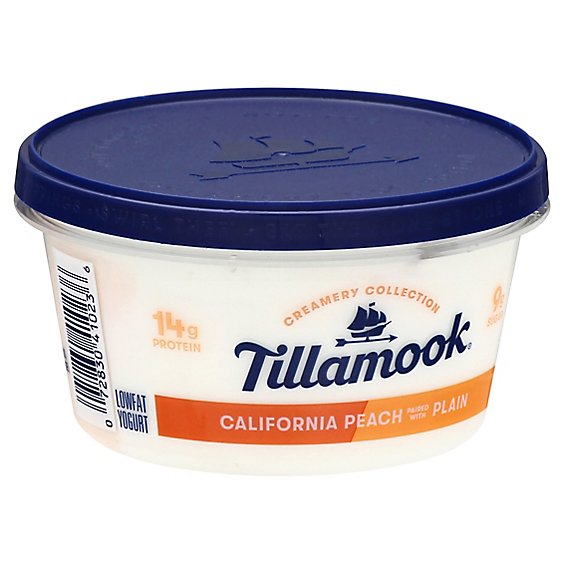 Tillamook Ca Peach & Plain Yogurt - 5.3 OZ