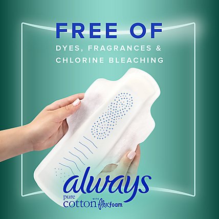 Always Pure Cotton Pads With FlexFoam Overnight Absorbency With Wings Size 4 - 20 Count - Image 5