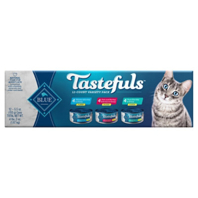 Blue Buffalo Tastefuls Adult Cat Chicken & Fish In Gravy Variety Pack - 12-5.5 OZ - Image 3