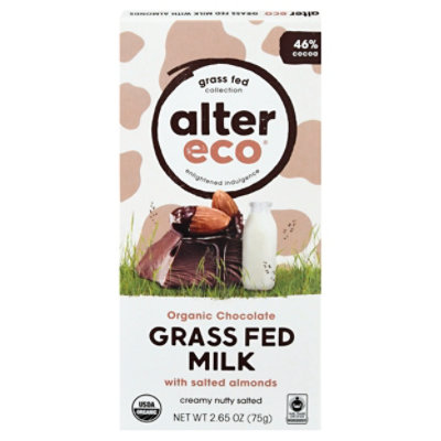 Alter Eco Milk Chocolate Almond Bar Grass Fed - 2.65 OZ - Image 3