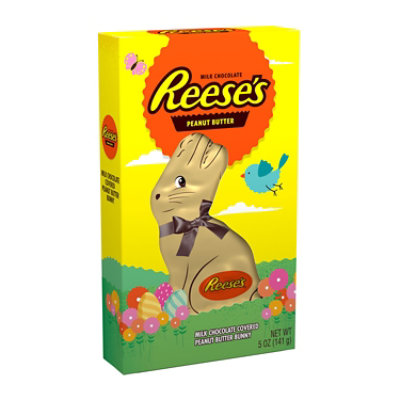 Reeses Milk Chocolate Peanut Butter Bunny Easter Candy Gift Box - 5 Oz - Image 1