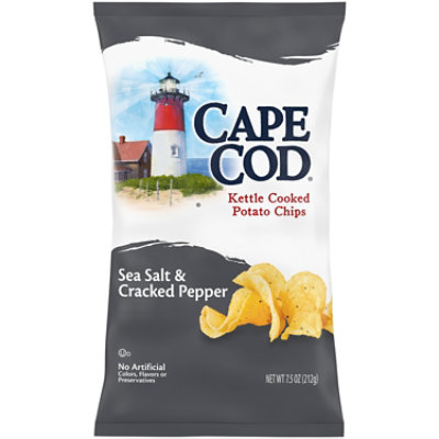 Cape Cod Sea Salt and Cracked Pepper Kettle Cooked Potato Chips - 7.5 Oz - Image 1