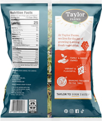Taylor Farms Salad 3 Color Slaw - 14 Oz - Image 7
