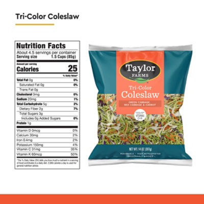 Taylor Farms Salad 3 Color Slaw - 14 Oz - Image 4