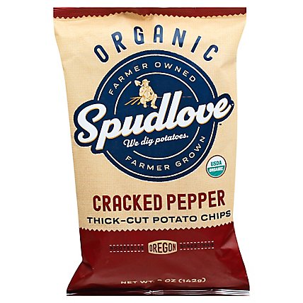 Spudlove Potato Chips Sea Salt & Blk Ppr - 5 OZ
