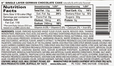 Bakery German Chocolate 1 Layer 8 Inch Cake - Each - Image 5