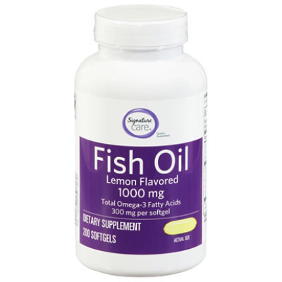 Signature Select/Care Fish Oil 1000mg Lemon Flv Softgel - 200 CT - Image 1