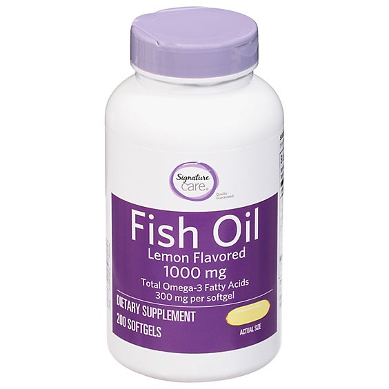 Signature Care Fish Oil 1000mg Lemon Flv Softgel - 200 CT
