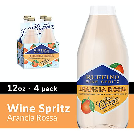 Ruffino Wine Spritz Blood Orange Arancia Rossa Italian Sparkling Wine Bottles - 4-12 Oz - Image 1