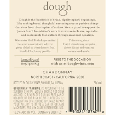 Dough Chardonnay Wine - 750 ML - Image 2