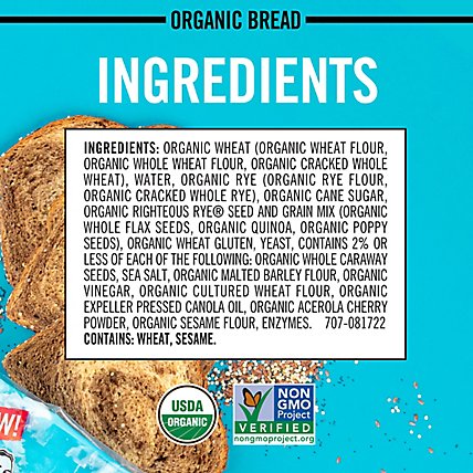 Daves Killer Bread Righteous Rye Bread Organic Rye Bread 27 Oz Loaf - Image 5