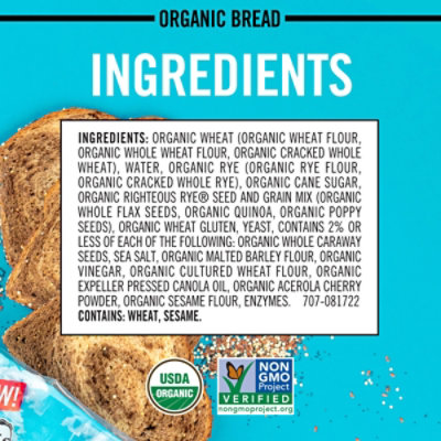 Daves Killer Bread Righteous Rye Bread Organic Rye Bread 27 Oz Loaf - Image 7