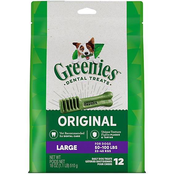 Greenies Original Large Natural Dental Care Dog Treats - 18 Oz