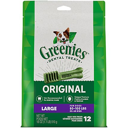 Greenies Original Large Natural Dental Care Dog Treats - 18 Oz - Image 1